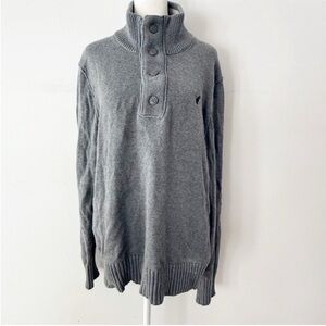 American Eagle Men Classic Fit Quarter Zip Sweater Large Preppy Y2K Ivy League